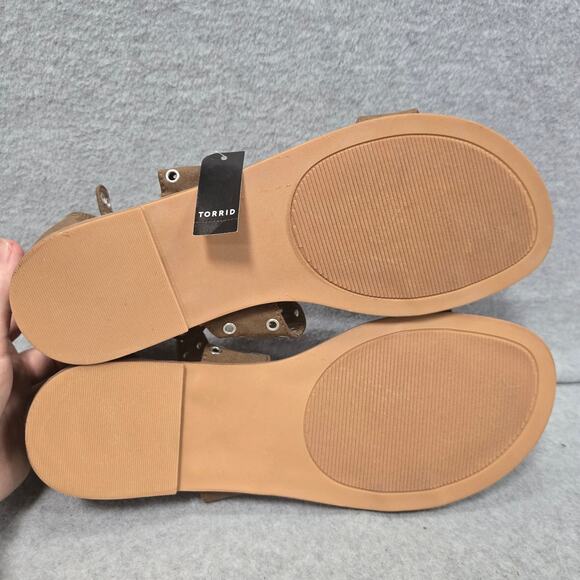 NEW Torrid Brown Extra Wide Eyelet Gladiator Sandals Size 11WW - Picture 6 of 10
